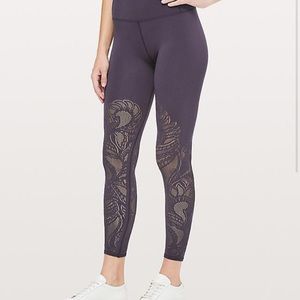Lululemon Black Lace Cut Out Leggings 